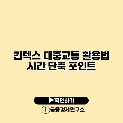 킨텍스 대중교통 활용법 시간 단축 포인트