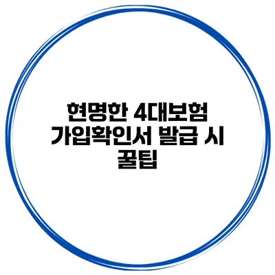 현명한 4대보험 가입확인서 발급 시 꿀팁